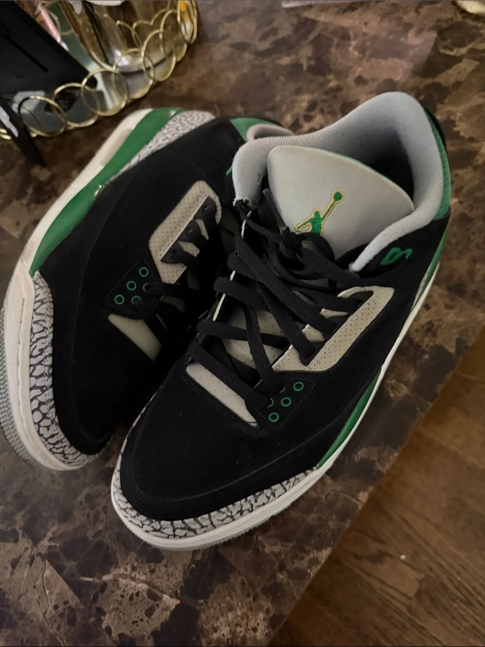 Jordan Retro Low-Top Sneakers in Black, Green, Gray